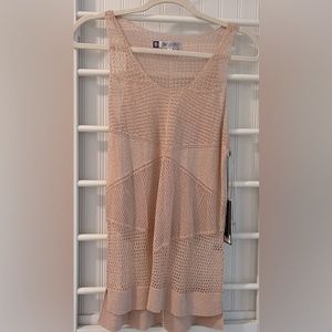 Jennifer Lopez- gorgeous pink knit  tank top with metallic accents. NWT!
